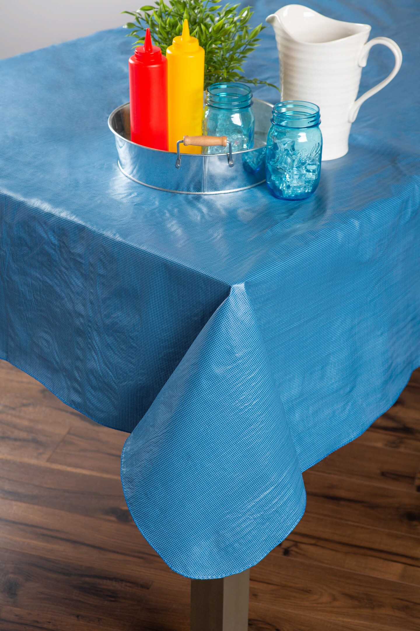 J&M Blue Vinyl Tablecloth Michaels