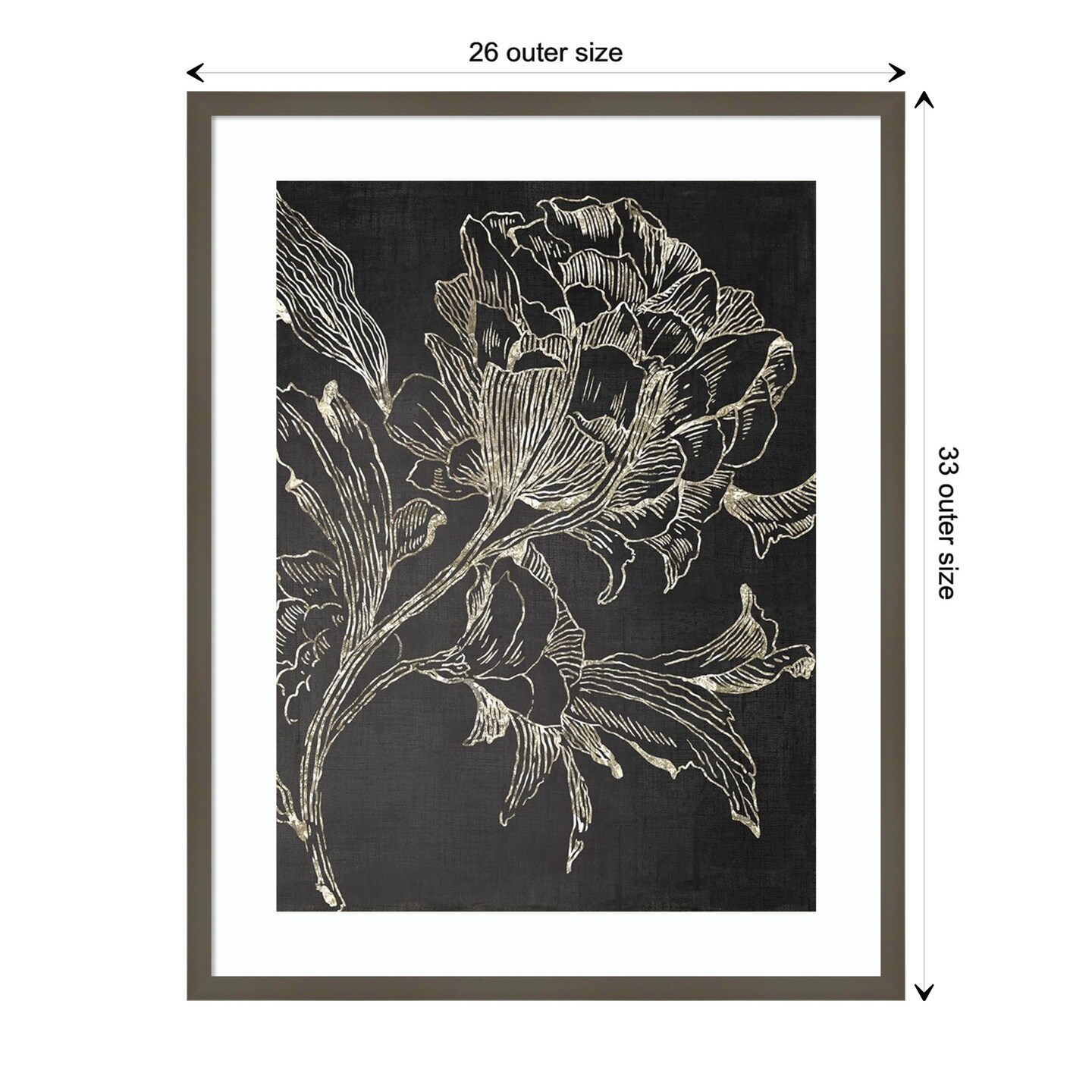 Golden Flower Folklore I by Asia Jensen Wood Framed Wall Art Print ...