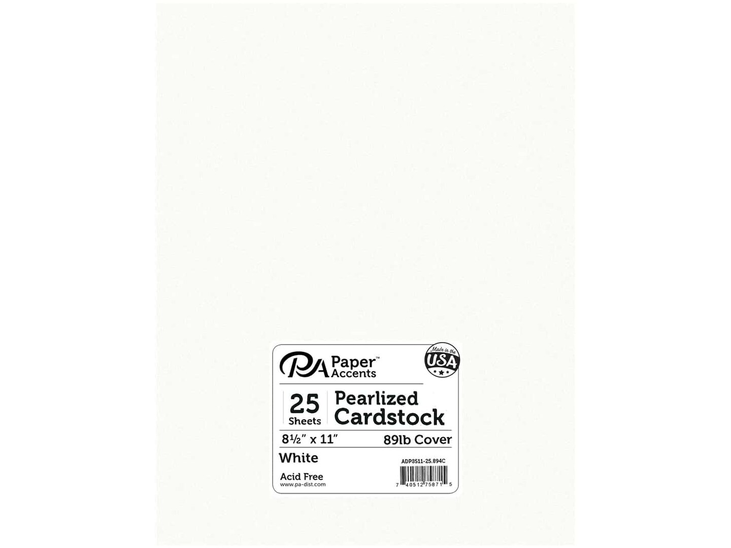 Paper Accents Pearlized Cardstock - 8 1/2 x 11 in. - #894C White 25 pc ...