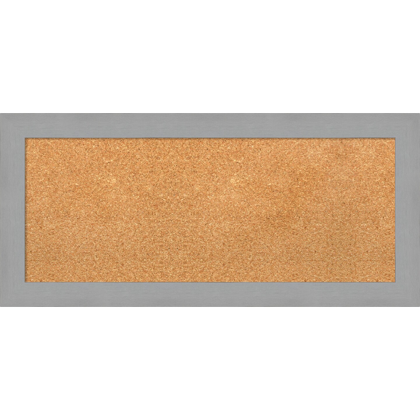 Cork Board, Brushed Nickel Frame - Bulletin Board, Organization Board, Pin Board