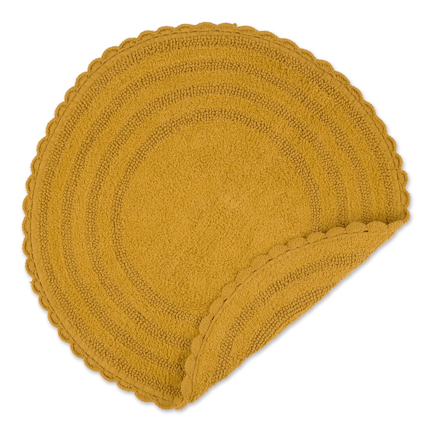 DII Honey Gold Round Crochet Bath Mat Michaels
