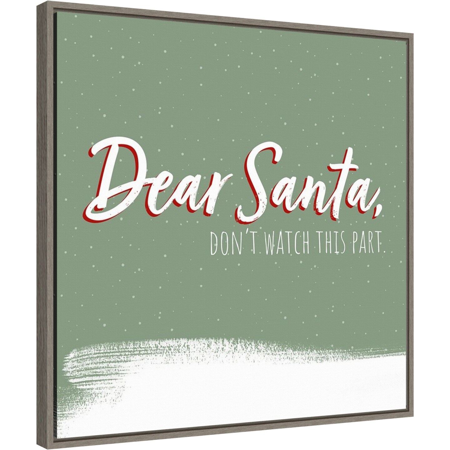 Dear Santa I by Grace Popp 22-in. W x 22-in. H. Canvas Wall Art Print Framed in Grey