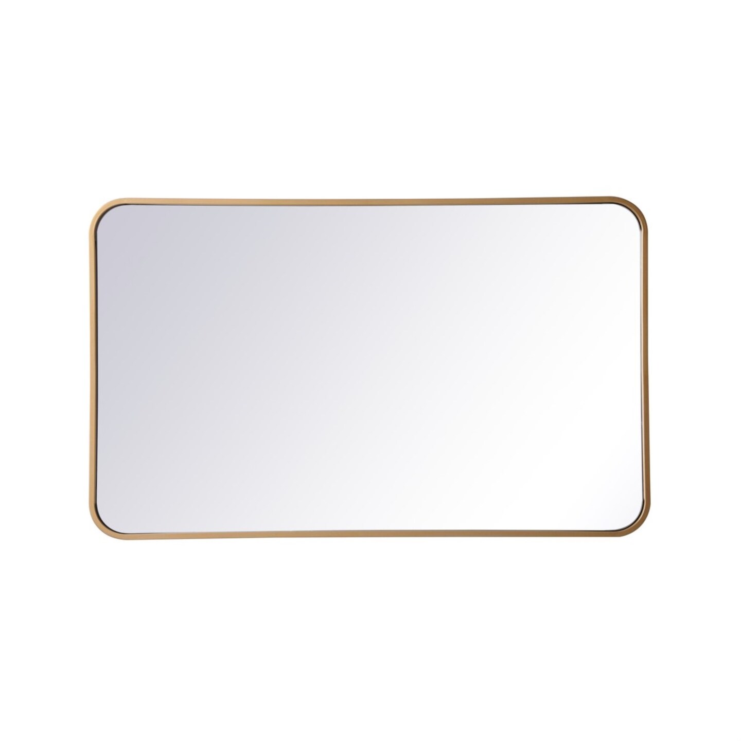 Soft corner metal rectangular mirror 22x36 inch in Brass Mirrors