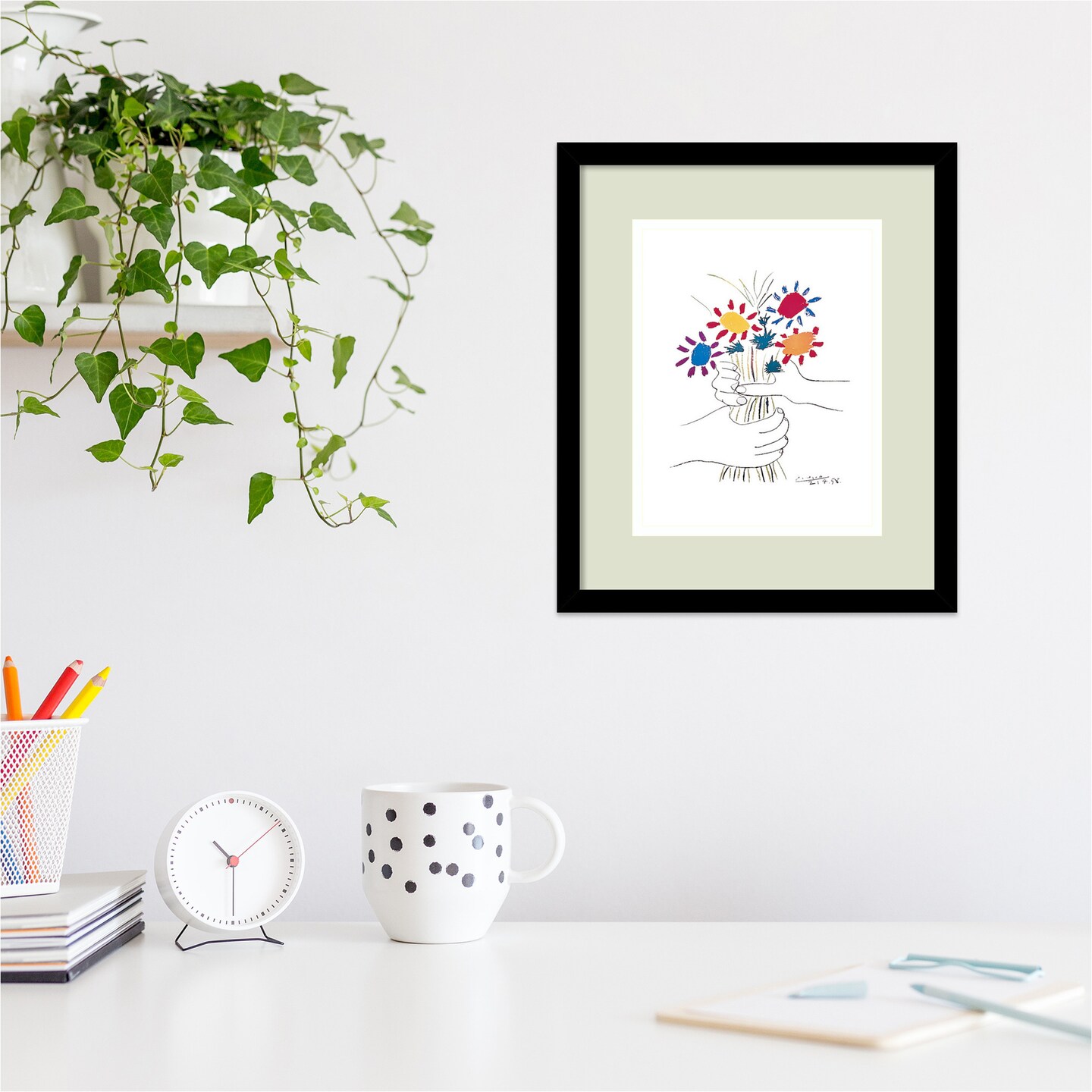 Fleurs by Pablo Picasso Wood Framed Wall Art Print