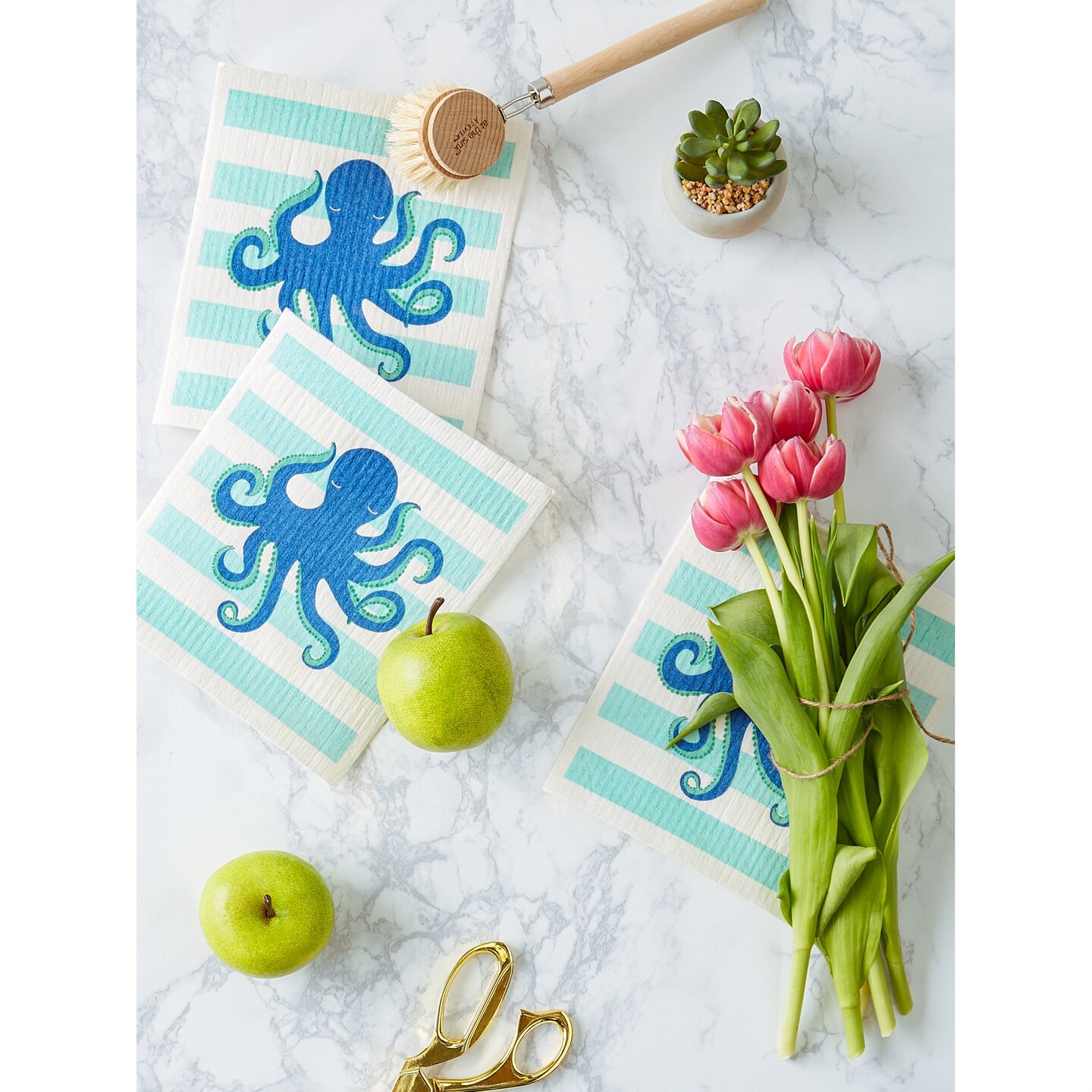 DII Octopus Swedish Dishcloth, 3 Piece