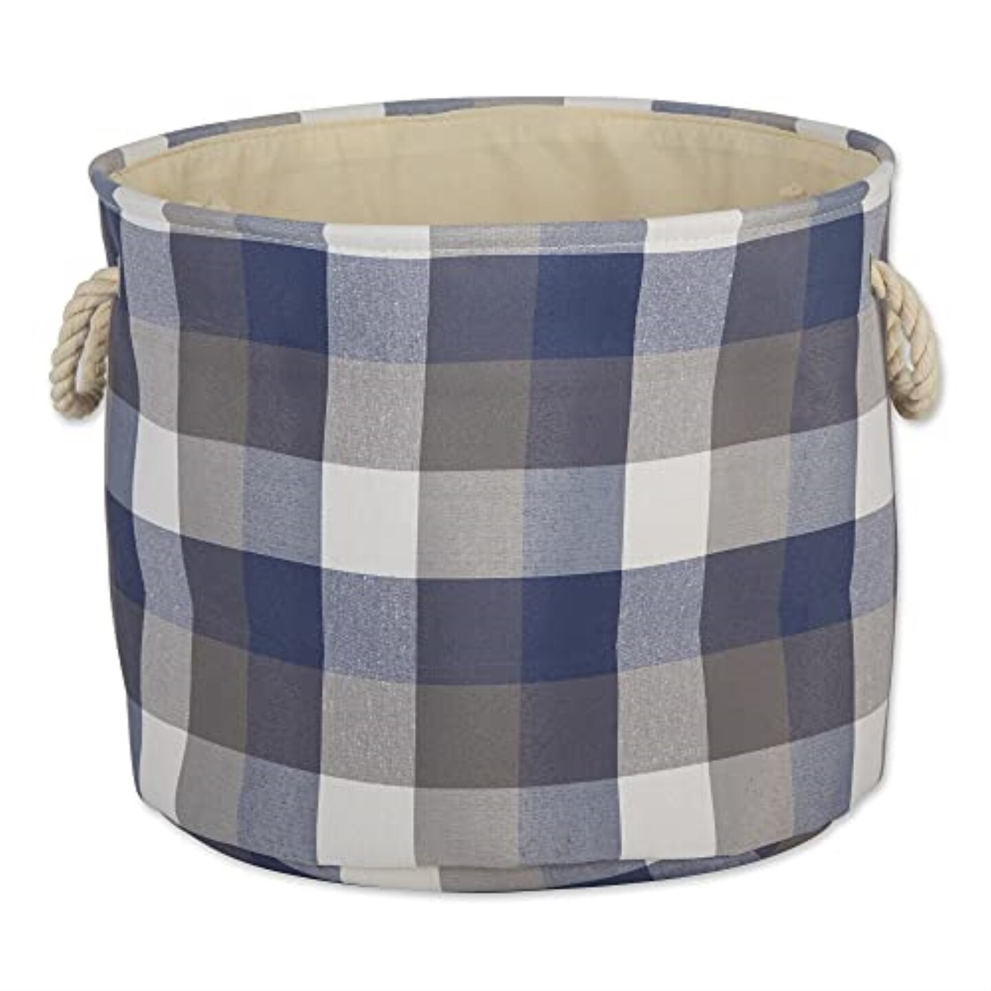 DII Polyester Bin Tri Color French Blue Round Large 15"x16"x16"
