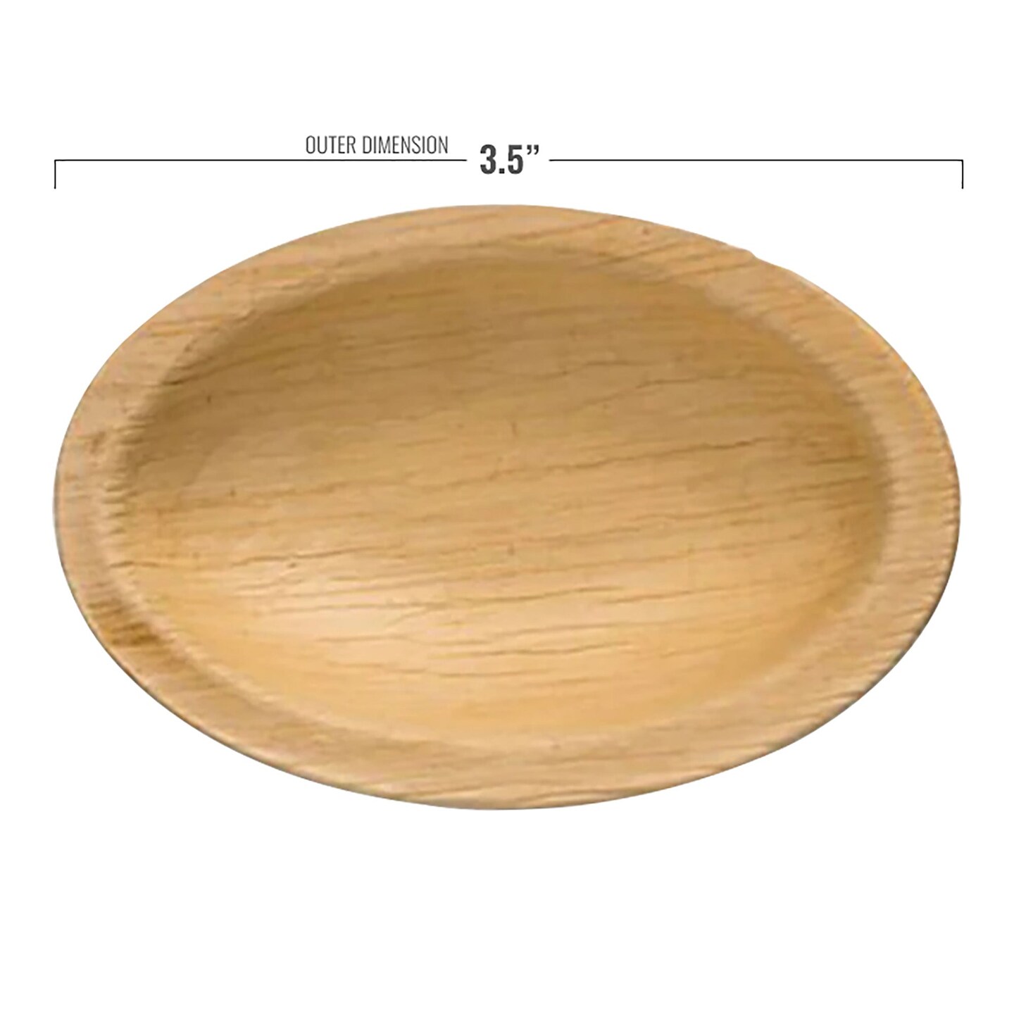 Ellipse Palm Leaf Eco Friendly Disposable Mini Plates - 3.5&#x22; (100 Plates)