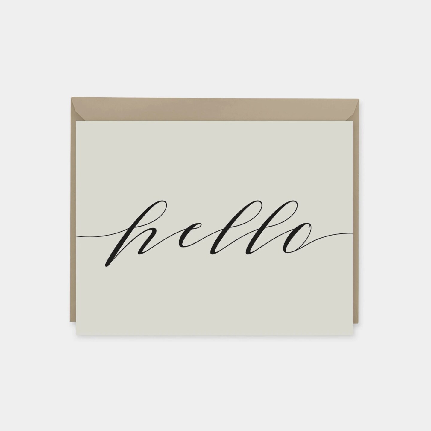 Calligraphy Script Hello Card, Natural, Elegant Typography Greeting ...