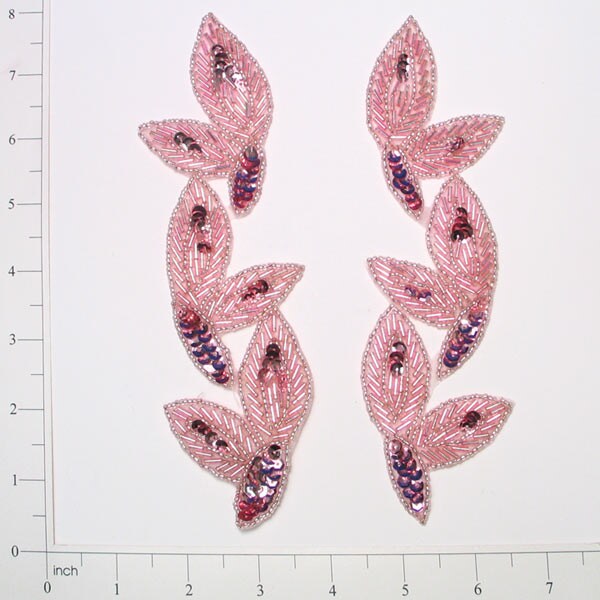 Vintage Trailing Flower Lace Applique/Patch 2 Pack 7" x 3"