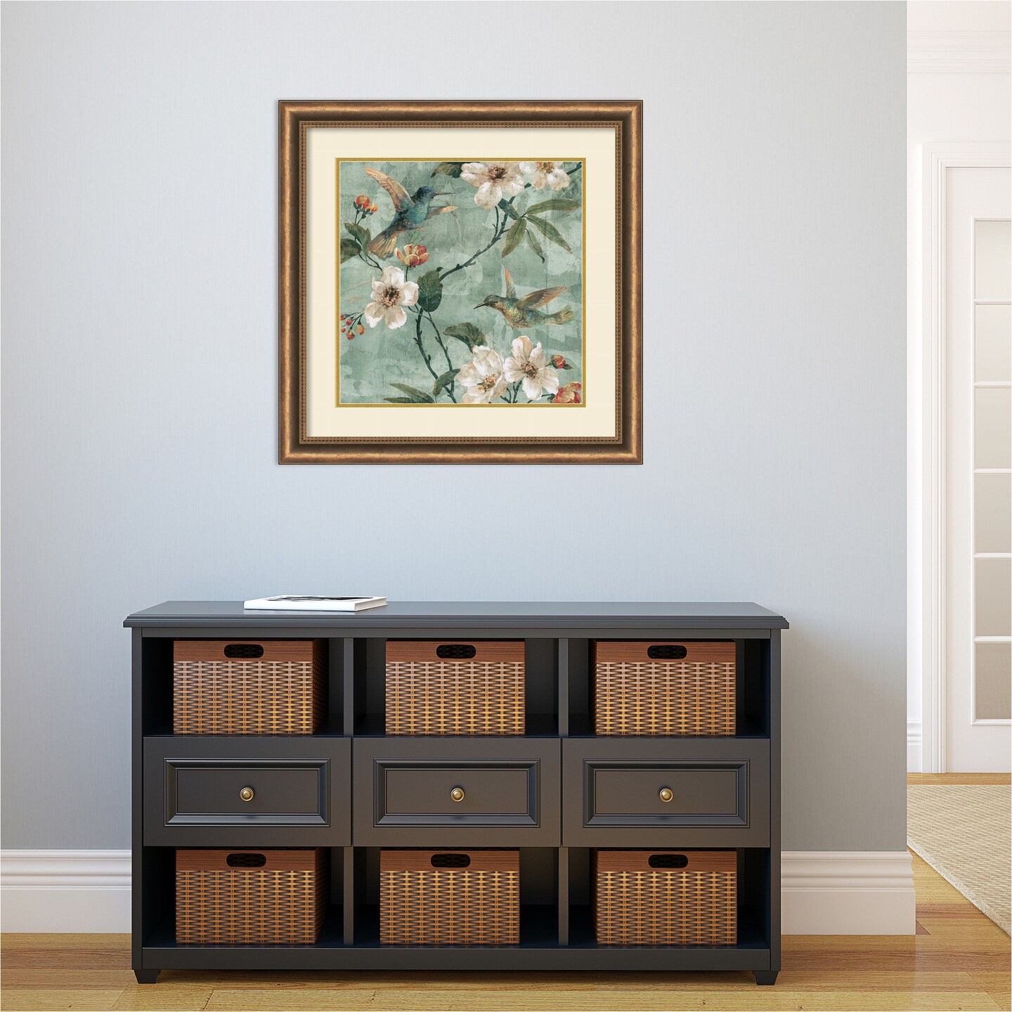 Birds of a Feather II by Renee Campbell Wood Framed Wall Art Print 29 in. W x 29 in. H