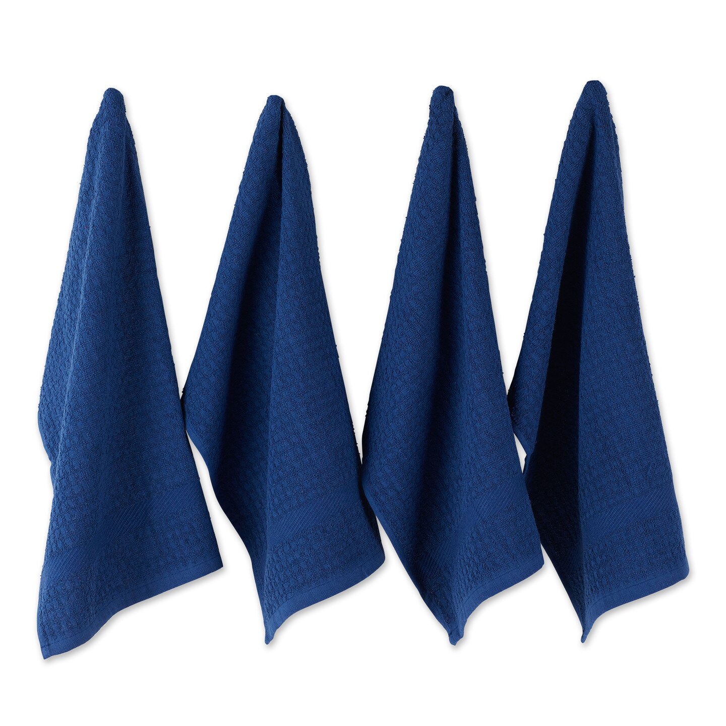 DII Dishtowel Set, Waffle Terry Collection, 15x26-inches, Nautical Blue