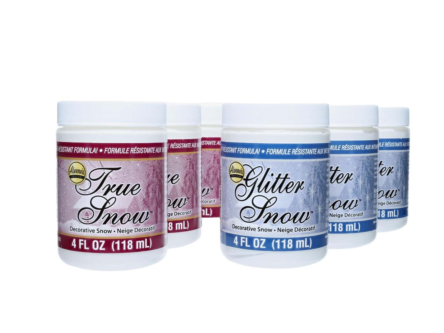 Aleene's Snow 4oz True Snow & Glitter Snow 6 pc Pack Finishes Michaels