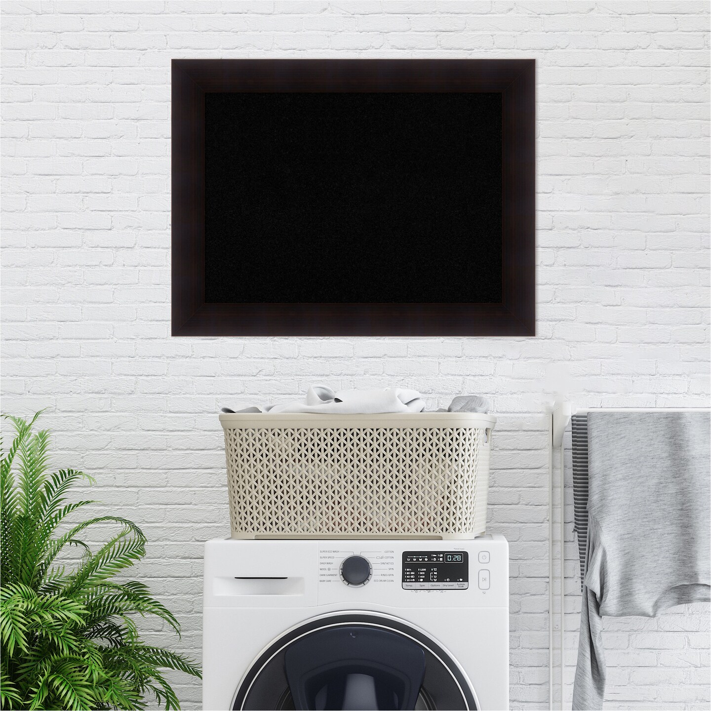 Black Cork Board (34 in. x 26 in.), Portico Espresso Wood Frame - Bulletin Board, Organization Board, Pin Board