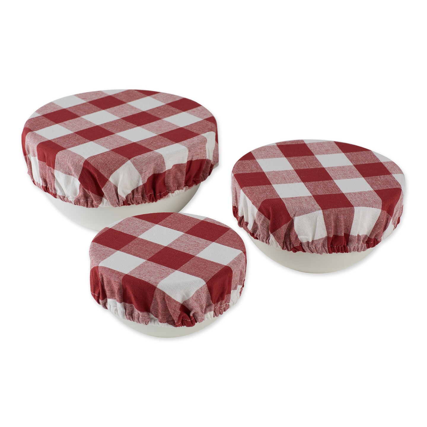 DII Asst Barn Red Buffalo Check Woven Dish Cover (Set of 3)
