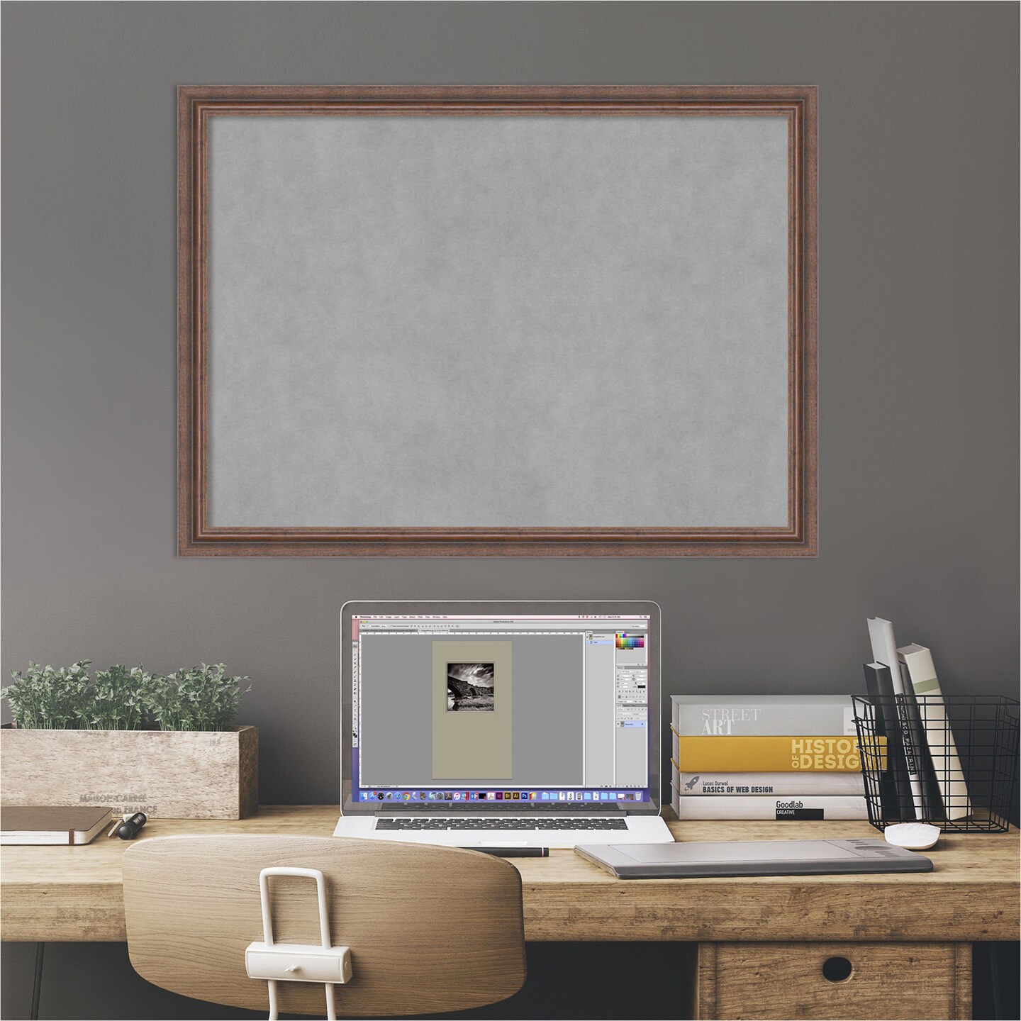 Magnetic Boards, Home Office Boards (30x22 in.) Distressed Rustic Brown Framed Organization Boards