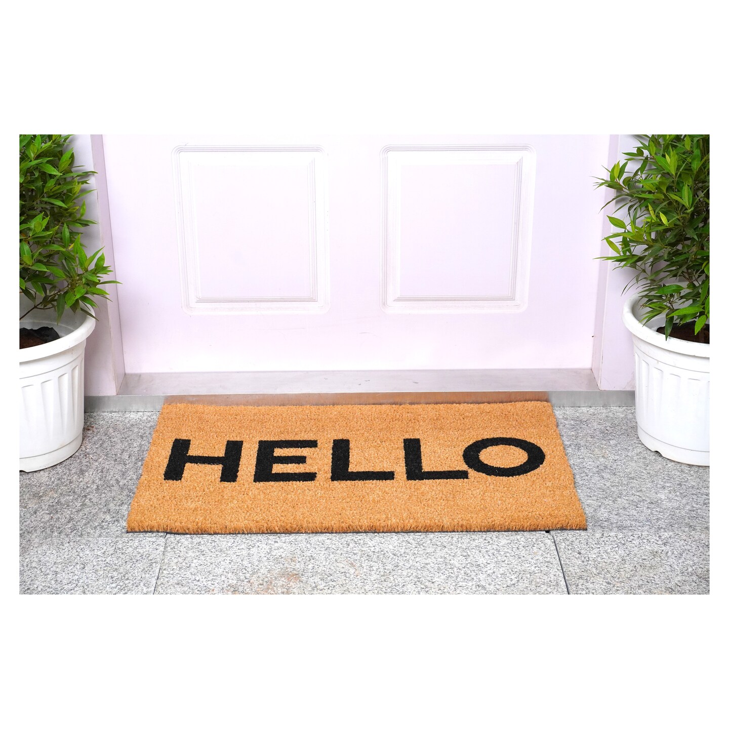 Contemporary Black Hello Doormat