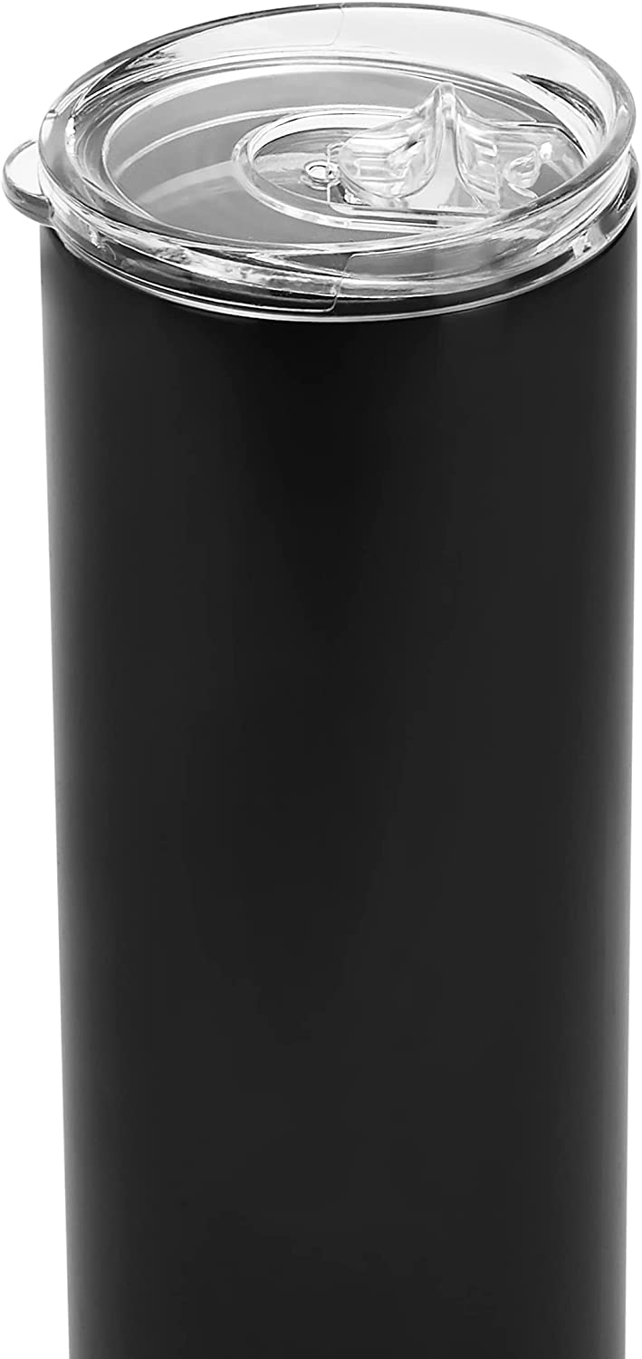 makerflo 20 oz Skinny Powder Coated Tumbler, Stainless Steel Insulated Travel Tumbler Mug with Splash Proof Lid &#x26; Straw, for Tea, Wine, Water, Hot Cold Drink, For Personalized DIY Gifts