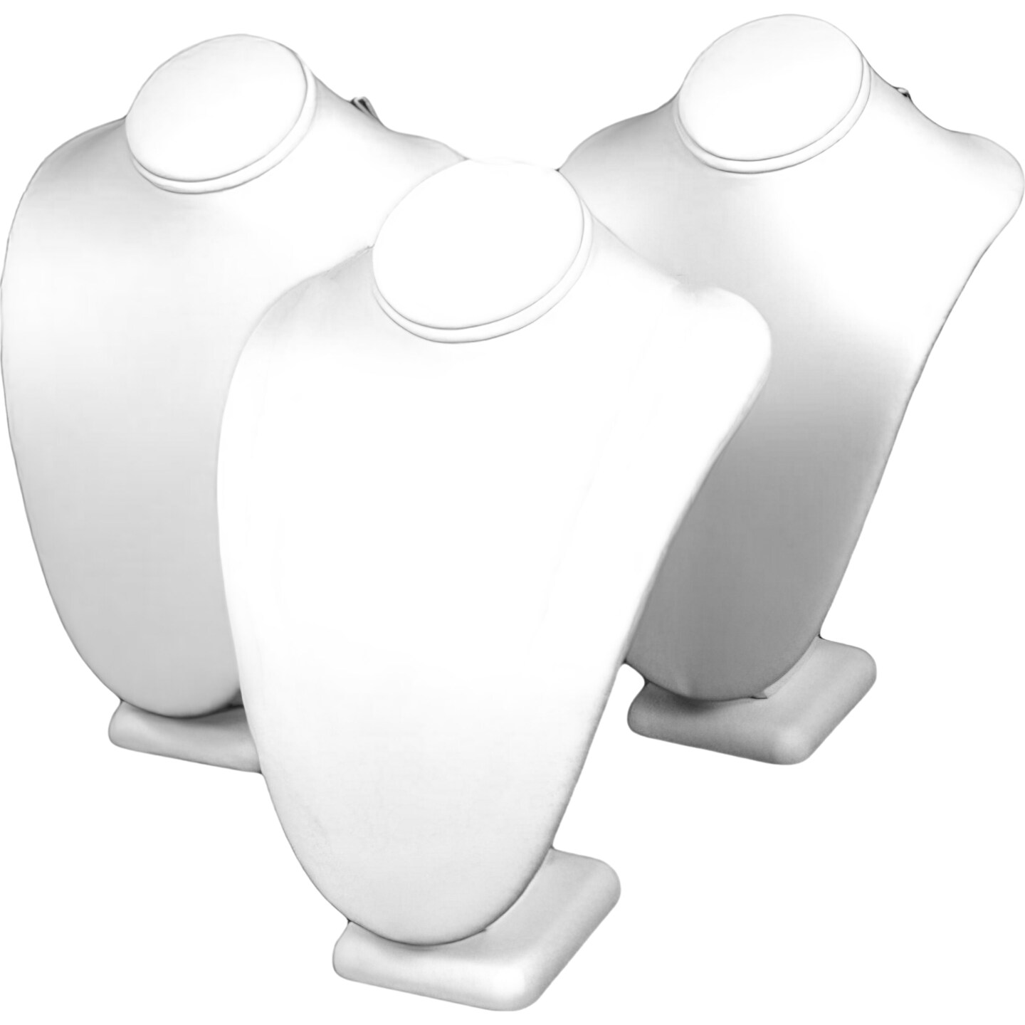 3 Necklace Bust White Leather Jewelry Showcase Display Michaels