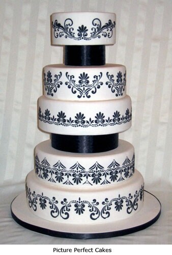 Fleur De Lis Cake Stencil Side #2 | C375 by Designer Stencils | Cake Decorating Tools |
