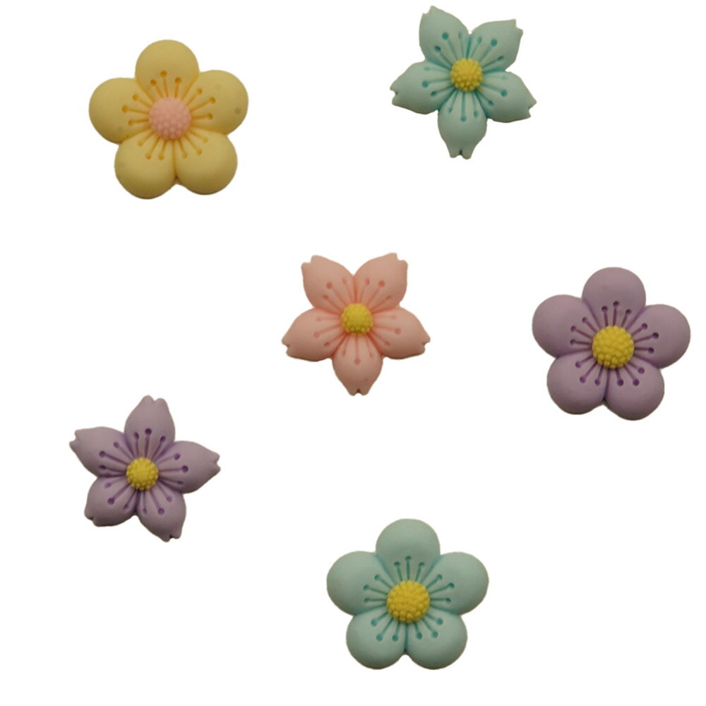 Buttons Galore Flatback Embellishments for Crafts - Soft Petals - 18 Pieces