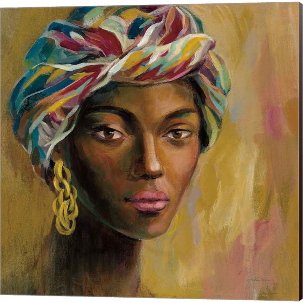 African Face by Silvia Vassileva 14" x 14" Canvas Wall Art (Set of 2