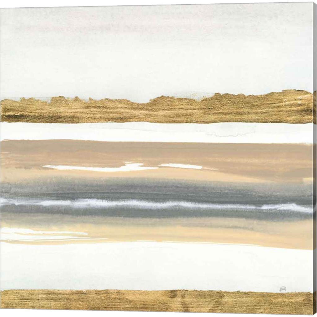 Gold and Gray Sand by Chris Paschke 14" x 14" Canvas Wall Art (Set of 2