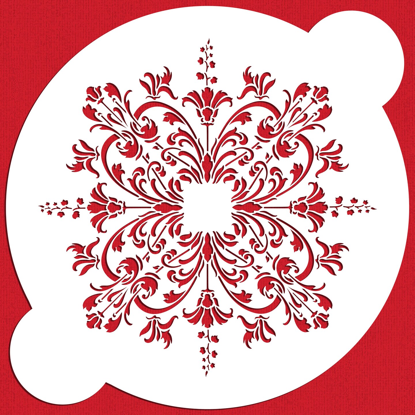 Medium Turn of the Century Medallion Cake Stencil | C332M by Designer Stencils | Cake Decorating Tools | Baking Stencils for Royal Icing, Airbrush, Dusting Powder | Reusable Plastic Food Grade Stencil for Cakes | Easy to Use &#x26; Clean Cake Stencil