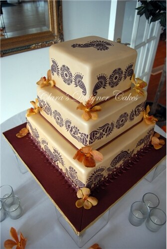 Mehndi Cake Stencil Tier #3 | C392 by Designer Stencils | Cake Decorating Tools | Baking Stencils for Royal Icing, Airbrush, Dusting Powder | Reusable Plastic Food Grade Stencil for Cakes | Easy to Use & Clean Cake Stencil