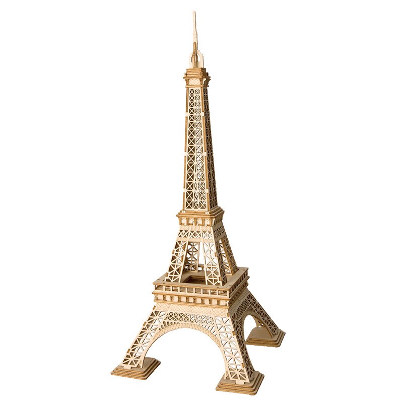 Robotime DIY 3D Transportation Wooden Model | TG501 Eiffel tower Building Kits | Toy Gift for Children