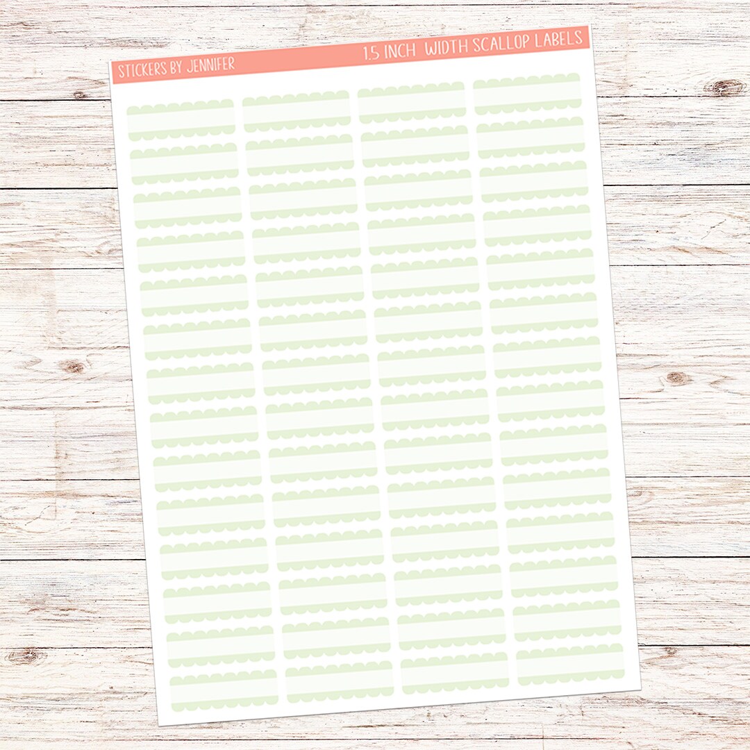 1.5 inch width Scalloped Planner Sticker Labels 012 Scrapbooking Kids DIY Arts Crafting