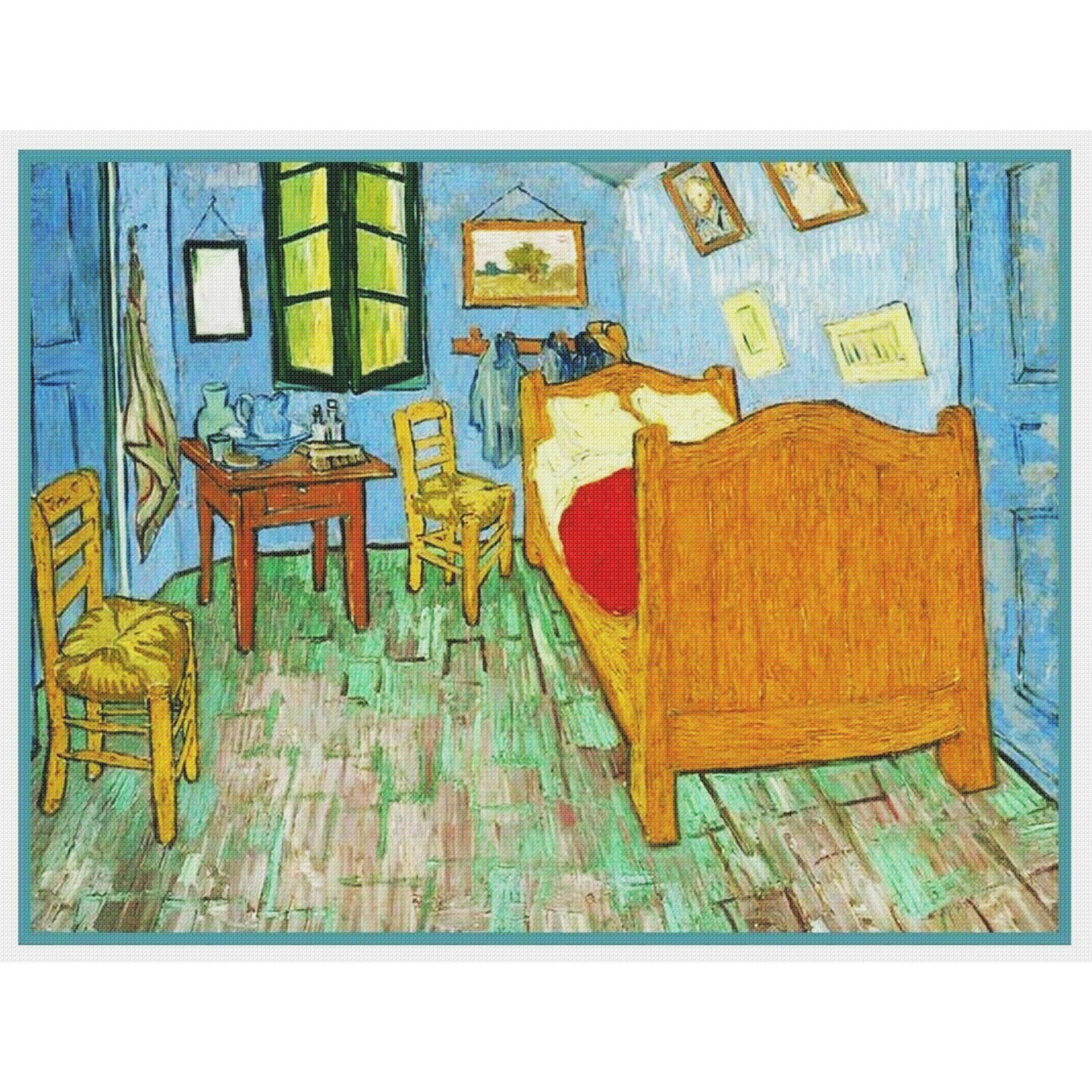Impressionist Van Gogh&#x27;s The Bedroom Counted Cross Stitch Chart Pattern