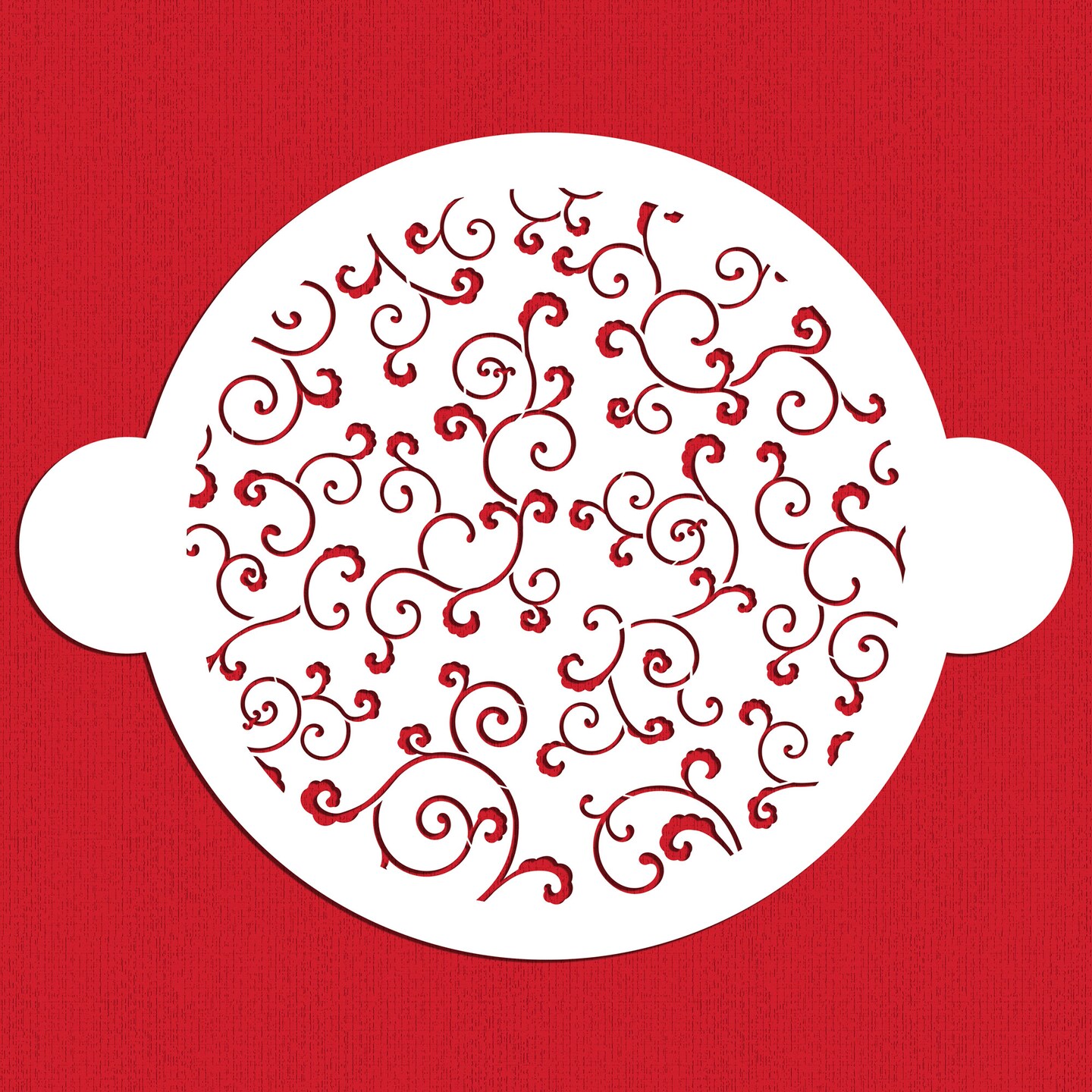 Leafy Scroll Cake Stencil Top | C357 by Designer Stencils | Cake Decorating Tools | Baking Stencils for Royal Icing, Airbrush, Dusting Powder | Reusable Plastic Food Grade Stencil for Cakes | Easy to Use & Clean Cake Stencil