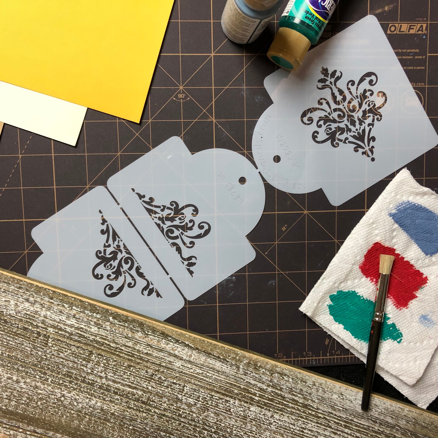 Lace Cake Stencil Set #2 | C363 by Designer Stencils | Cake Decorating Tools | Baking Stencils for Royal Icing, Airbrush, Dusting Powder | Reusable Plastic Food Grade Stencil for Cakes | Easy to Use & Clean Cake Stencil