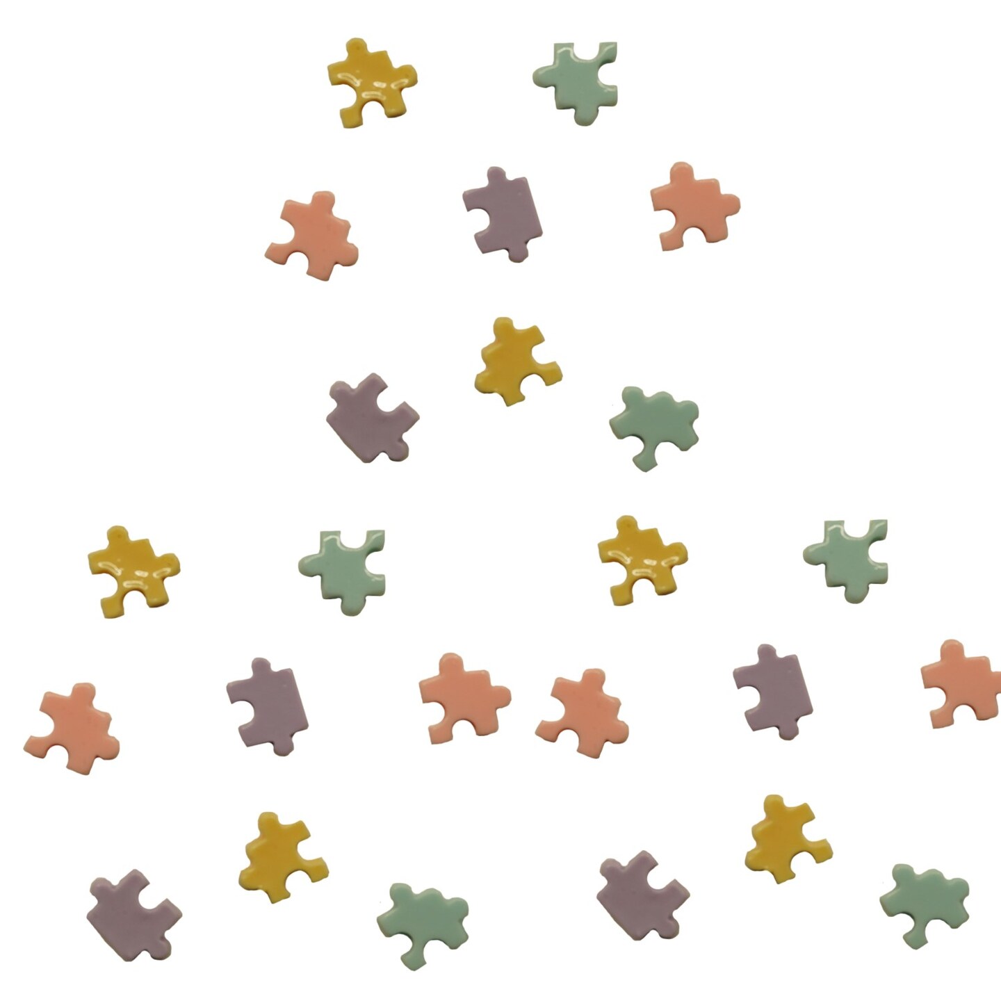 Buttons Galore Flatback Embellishments for Crafts - Puzzle Pieces - 15 Pieces