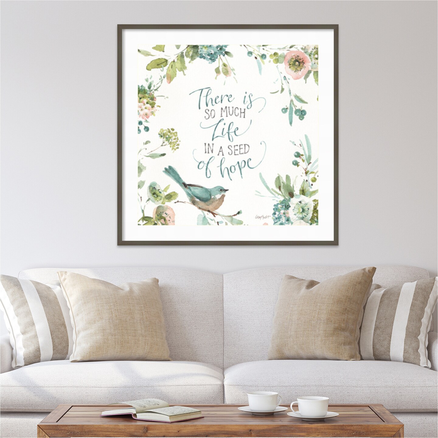 Mint Crush 09 by Lisa Audit Wood Framed Wall Art Print 41 in. W x 41 in. H