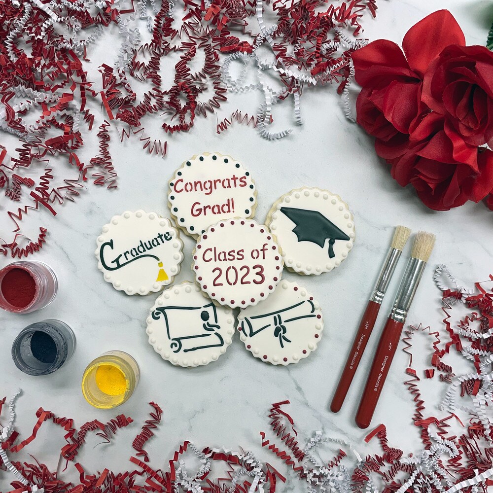 Graduate Cookie Stencils | C207-25 by Designer Stencils | Cookie Decorating Tools | Baking Stencils for Royal Icing, Airbrush, Dusting Powder | Reusable Plastic Food Grade Stencil for Cookies | Easy to Use &#x26; Clean Cookie Stencil