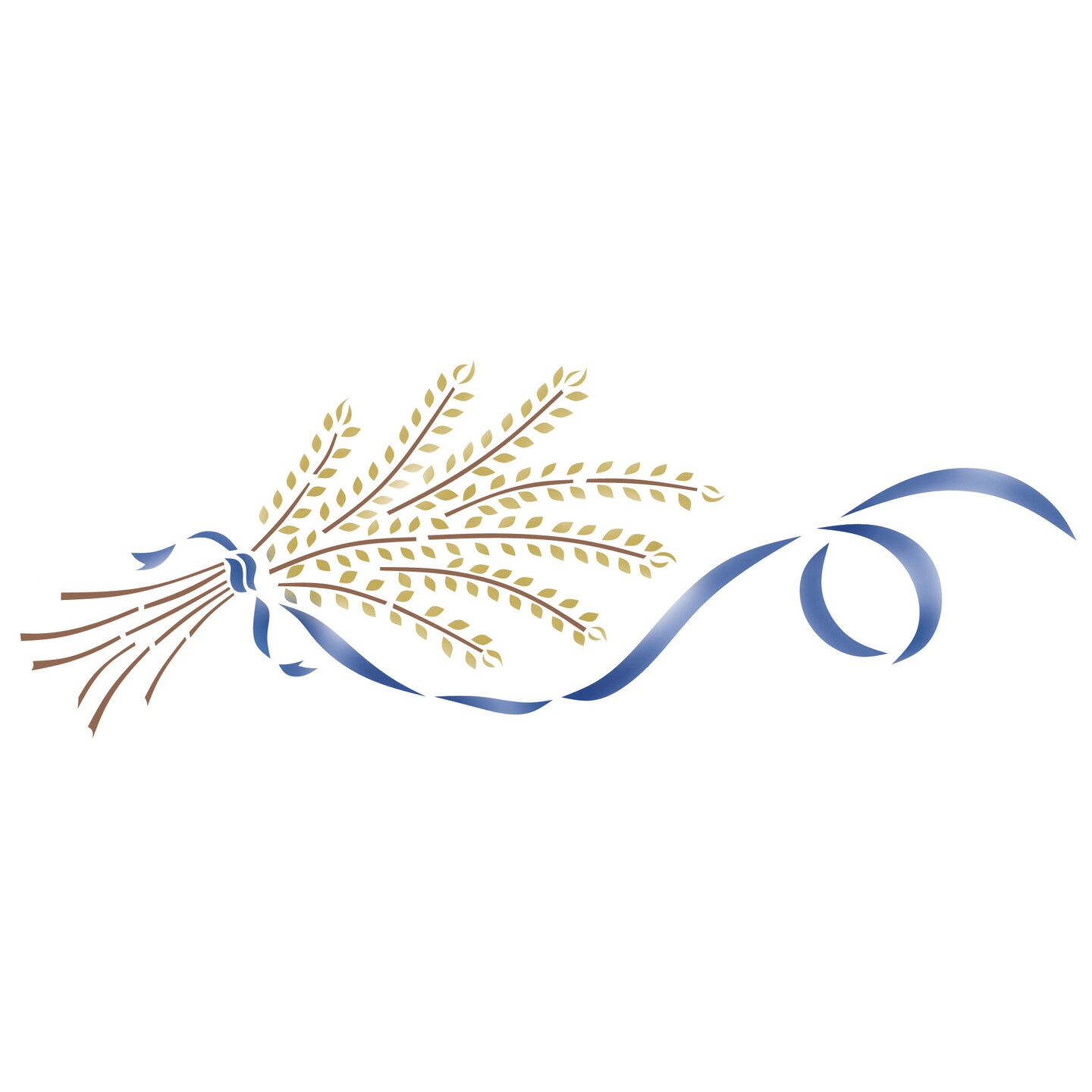 Wheat Sheath with Ribbon Wall Stencil | 1094 by Designer Stencils | Floral Stencils | Reusable Art Craft Stencils for Painting on Walls, Canvas, Wood | Reusable Plastic Paint Stencil for Home Makeover | Easy to Use & Clean Art Stencil