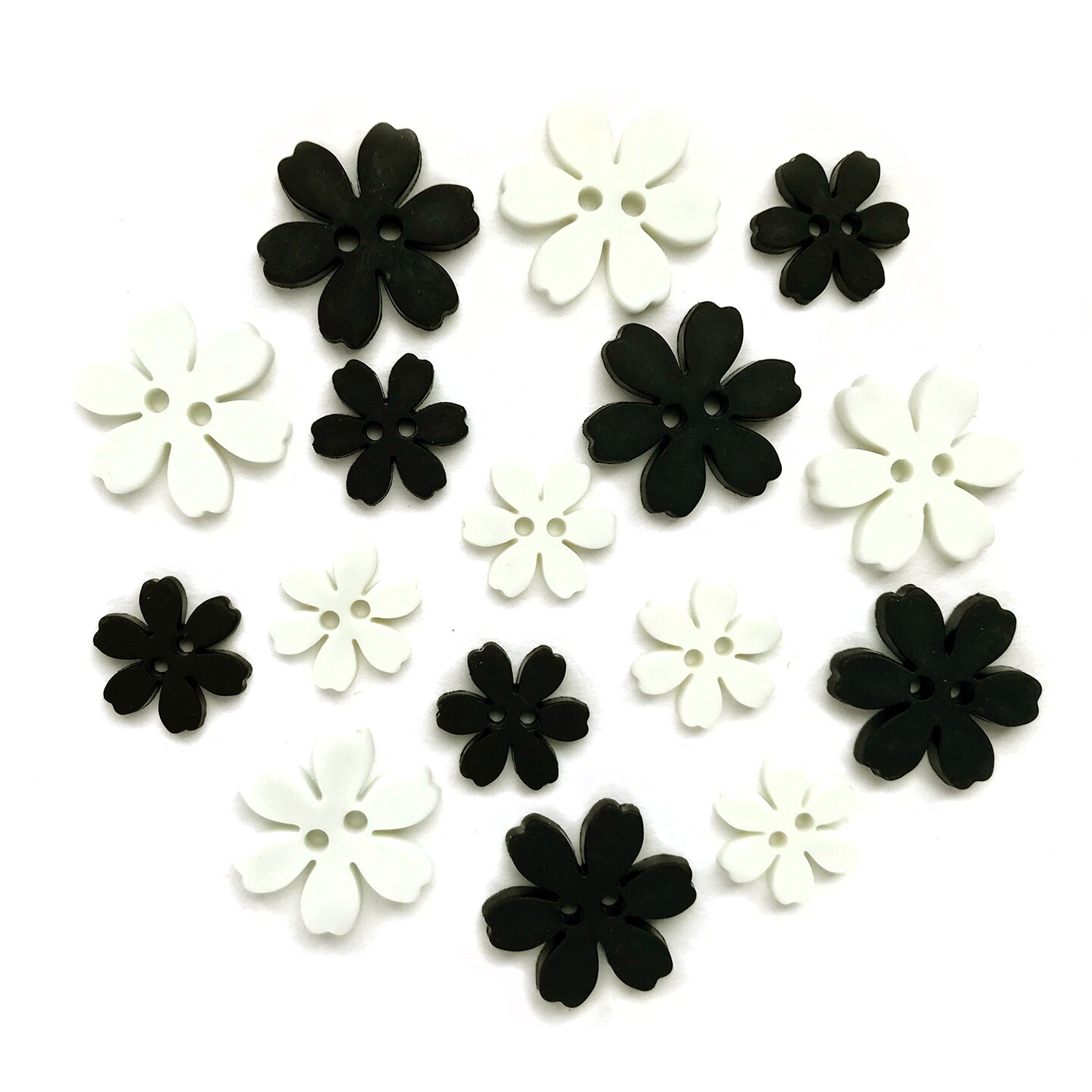 Buttons Galore and More Flower Shaped Novelty Buttons for Sewing & Craft - 48 Buttons