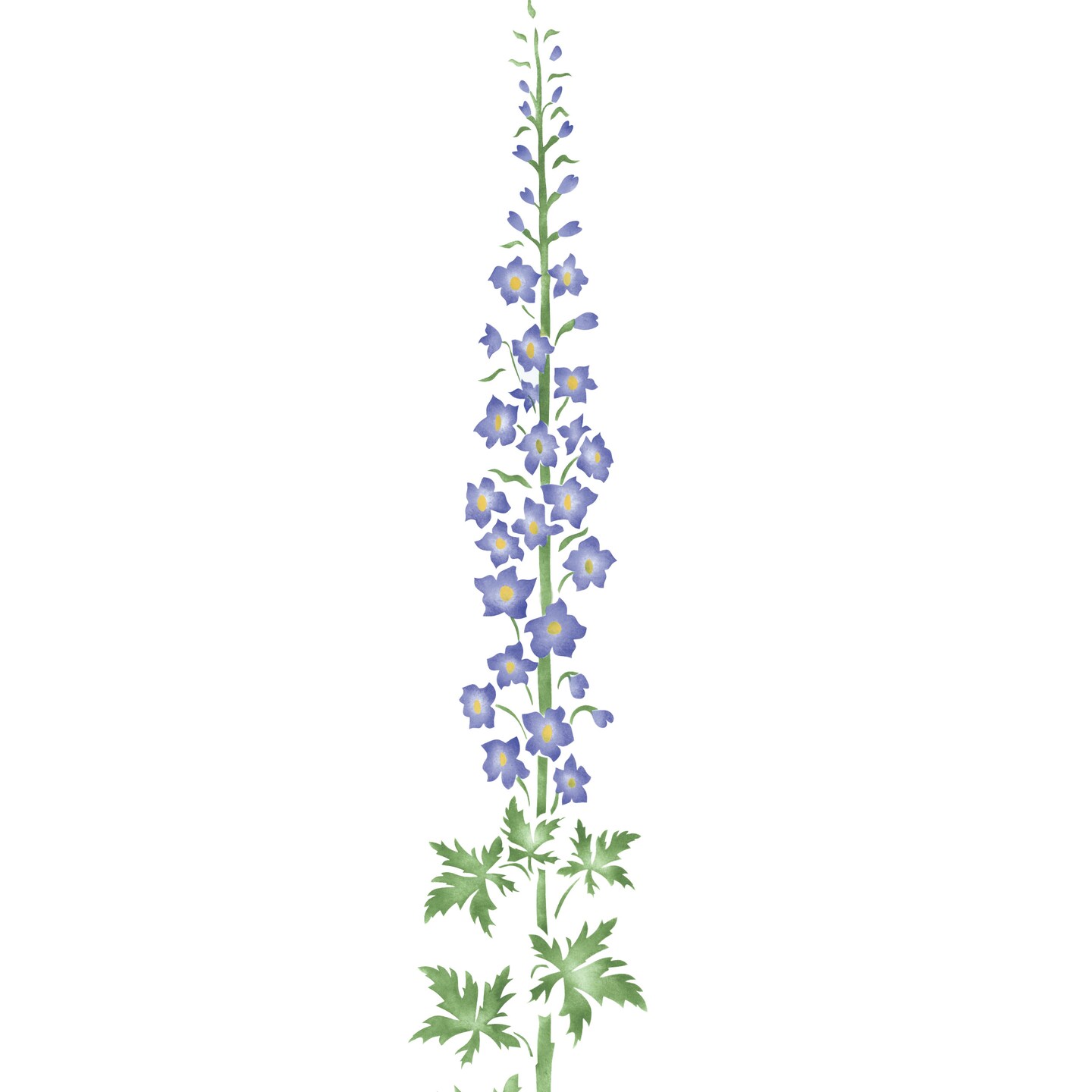 Large Delphinium Wall Stencil | 1135 by Designer Stencils | Floral Stencils | Reusable Art Craft Stencils for Painting on Walls, Canvas, Wood | Reusable Plastic Paint Stencil for Home Makeover | Easy to Use &#x26; Clean Art Stencil