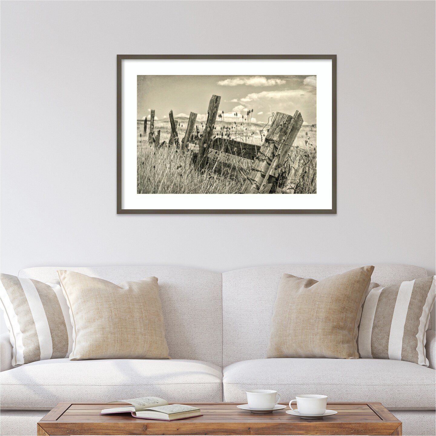 Old wooden fence 1 by Don Paulson Danita Delimont Wood Framed Wall Art Print 41 in. W x 30 in. H