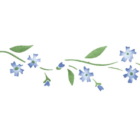 Forget-Me-Not Floral Wall Stencil Border | 1492 by Designer Stencils |