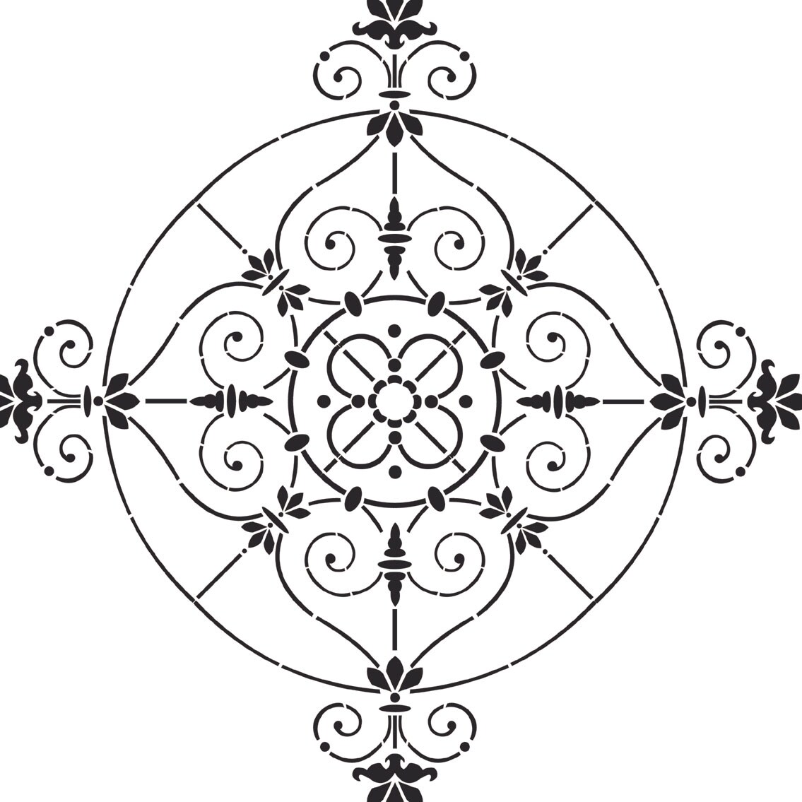 Ceiling Medallion Wall Stencil | 2388 by Designer Stencils | Mandala & Medallion Stencils |