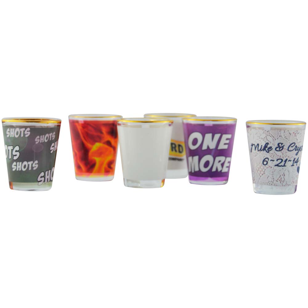 1.5 OZ SHOT GLASS-GOLD RIM