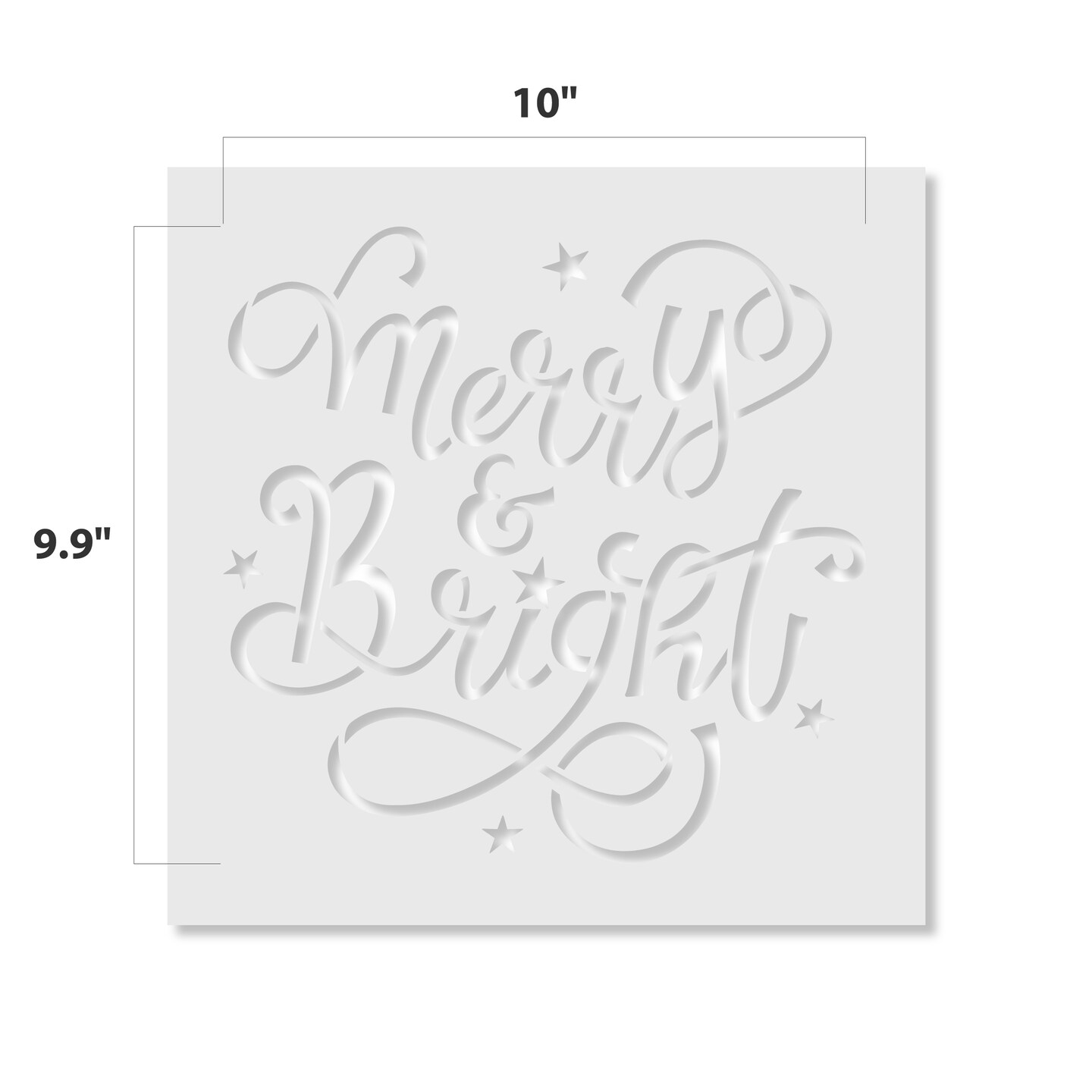 Merry & Bright Embossing 12 x 12 Stencil | FS121 by Designer Stencils | Word & Phrase Stencils | Reusable Stencils for Painting on Wood, Wall, Tile, Canvas, Paper, Fabric, Furniture, Floor | Reusable Stencil for Home Makeover | Easy to Use & Clean