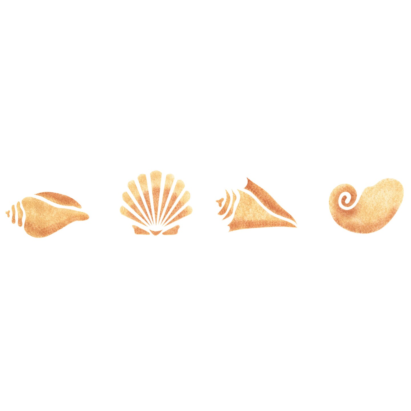 Shell Wall Stencil | 102 by Designer Stencils | Animal & Nature Stencils | Reusable Art Craft Stencils for Painting on Walls, Canvas, Wood | Reusable Plastic Paint Stencil for Home Makeover | Easy to Use & Clean Art Stencil