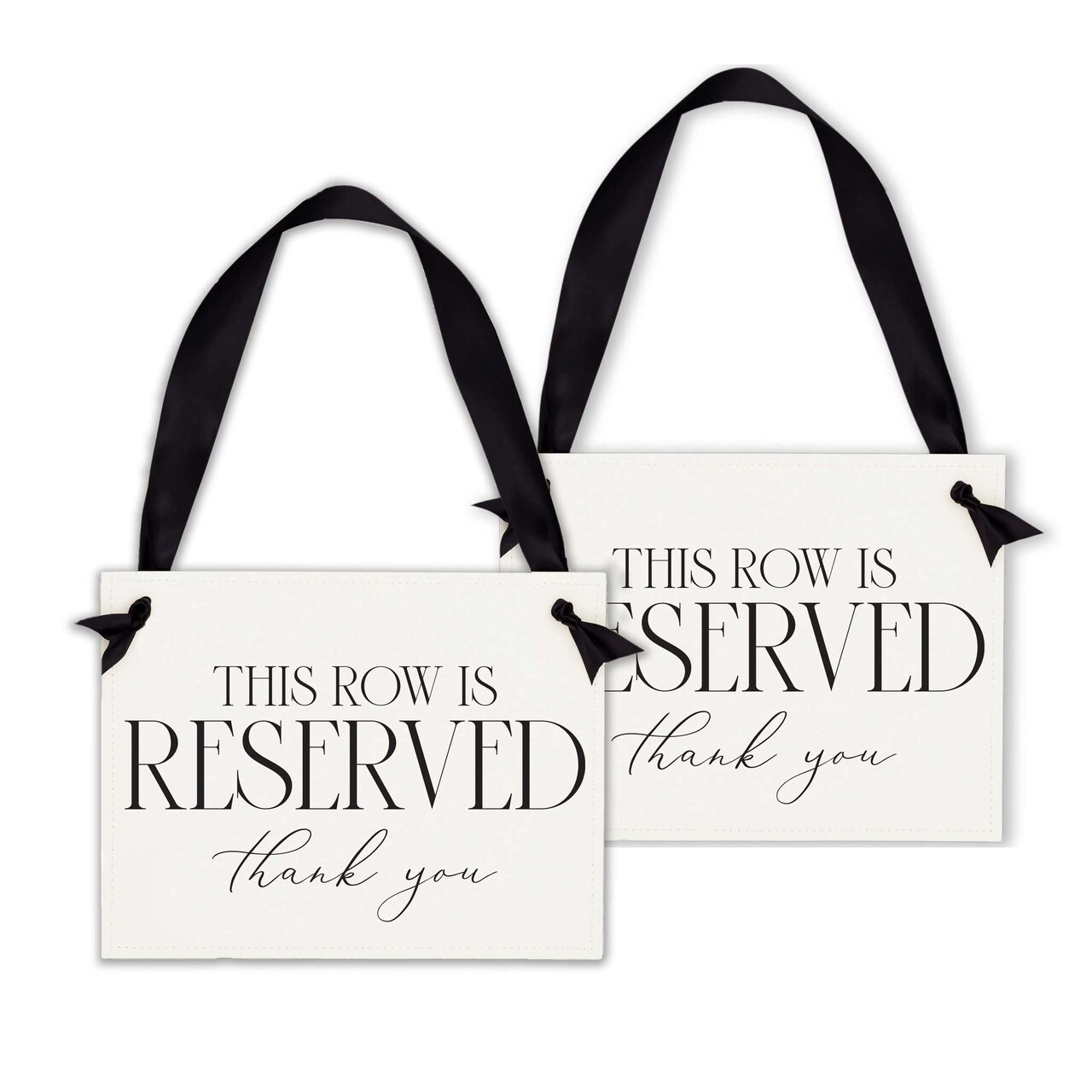 Ritzy Rose 2 Reserved Row Signs - Black on 11x8in White Linen Cardstock ...