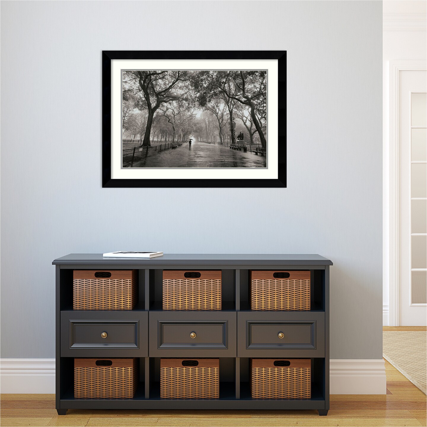 Poets Walk by Henri Silberman Wood Framed Wall Art Print 35 in. W x 26 in. H