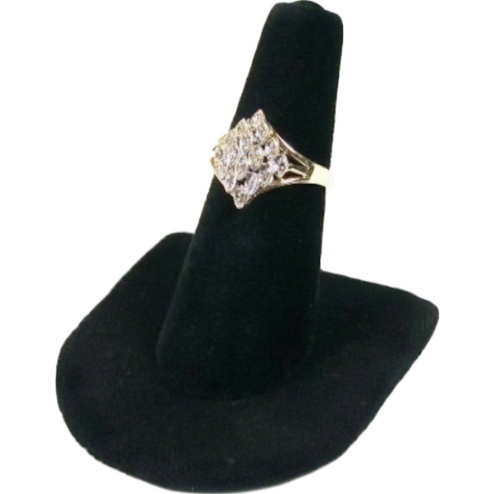 Black Velvet Ring Finger Jewelry Holder Showcase Display Stand