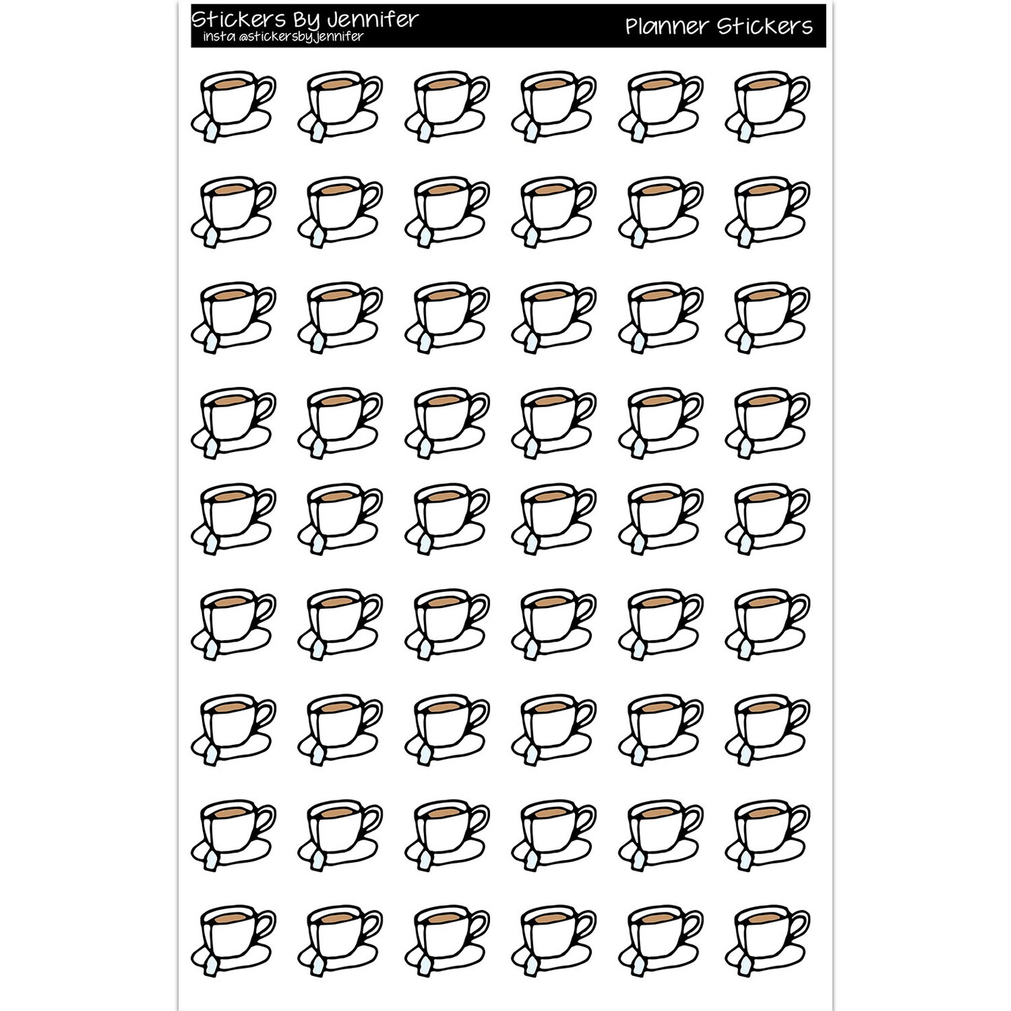 Tea Cup Planner Stickers Scrapbooking Kids DIY Arts Crafting