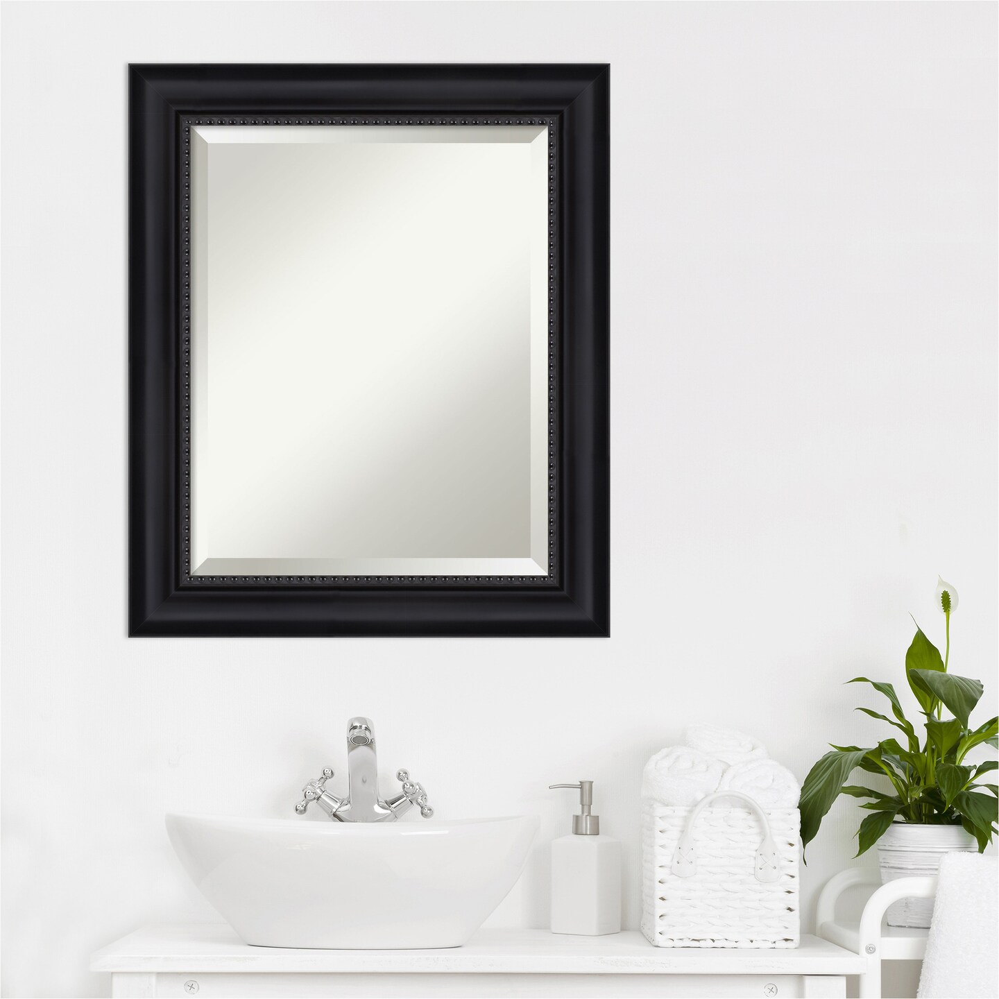 Beveled Bathroom Wall Mirror, Astor Frame